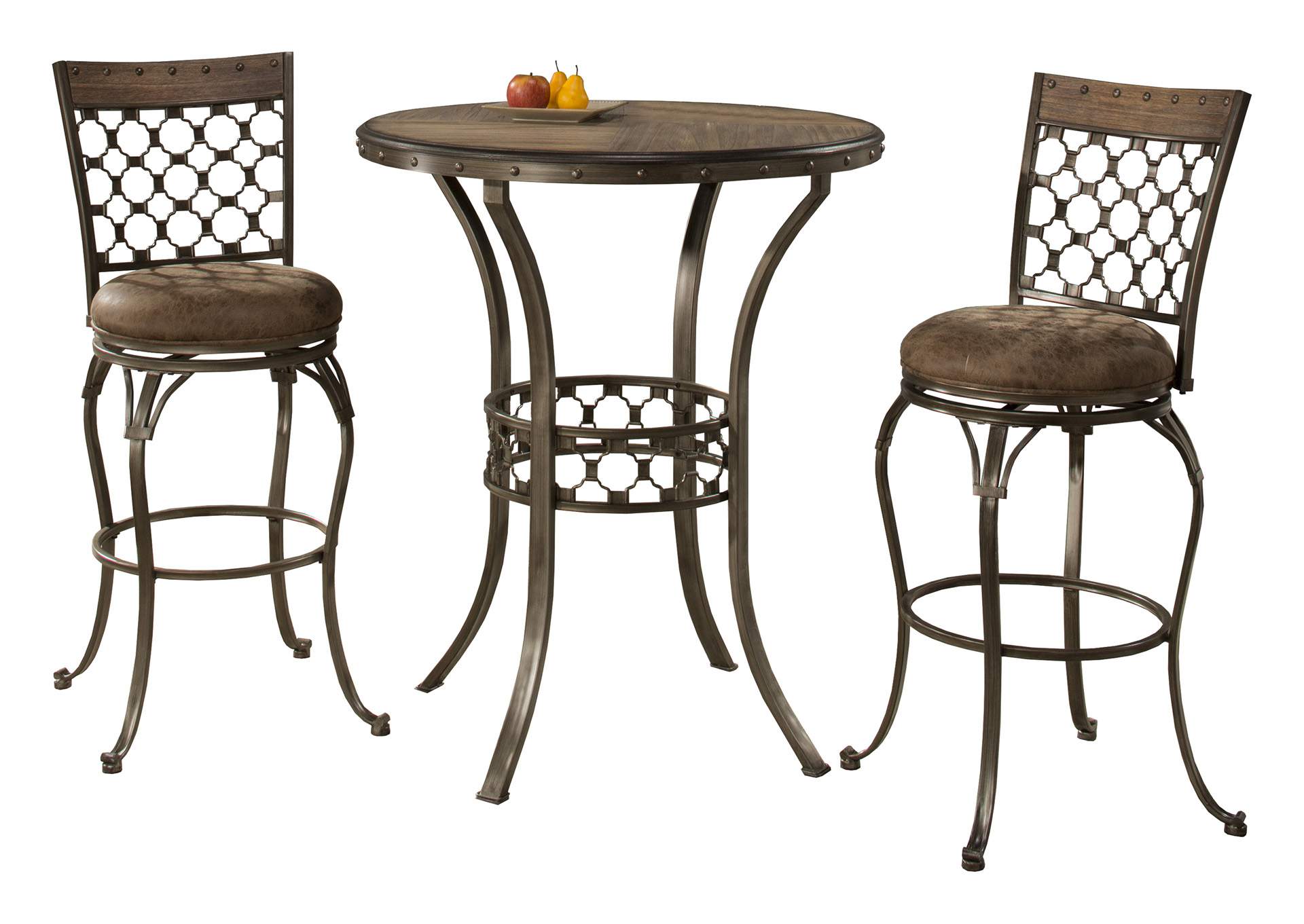 Lannis Vintage Gray 3-Piece Bar Height Bistro Dining Set,Hillsdale