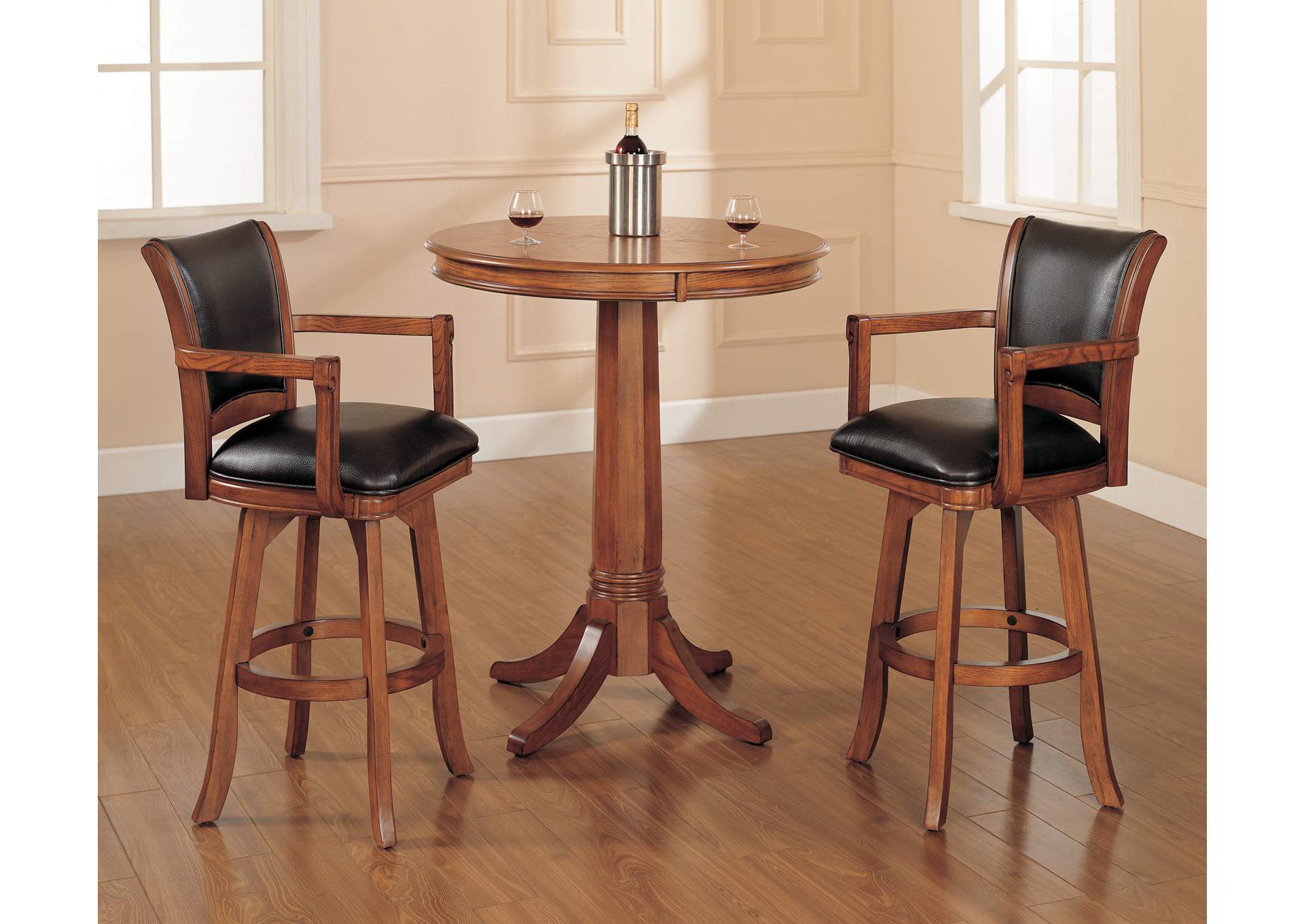 Park View Medium Brown Oak 3-Piece Pub Set,Hillsdale