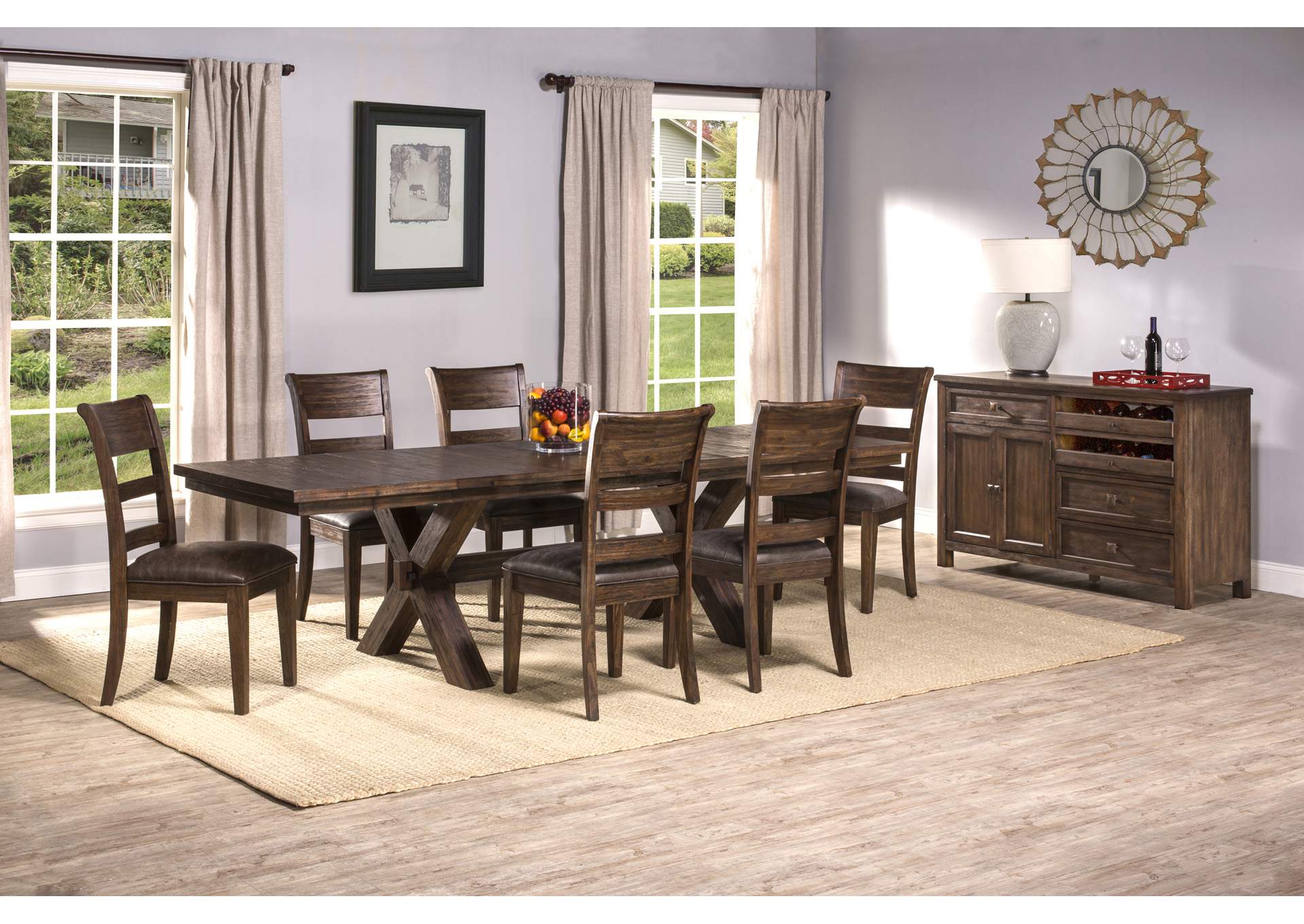 Park Avenue Walnut 7-Piece Dining Set,Hillsdale