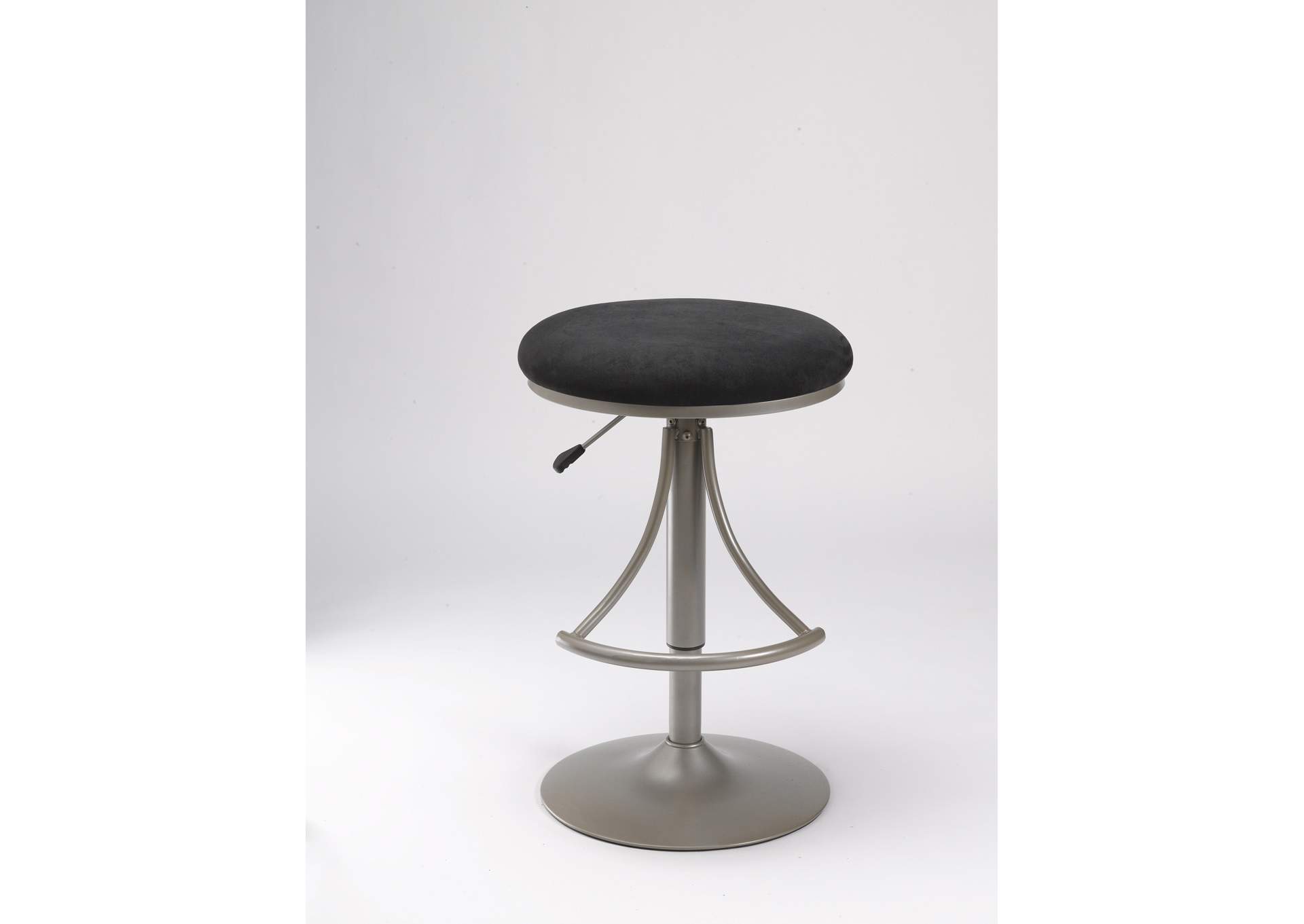 Venus Backless Swivel Bar Stool - Black Suede,Hillsdale
