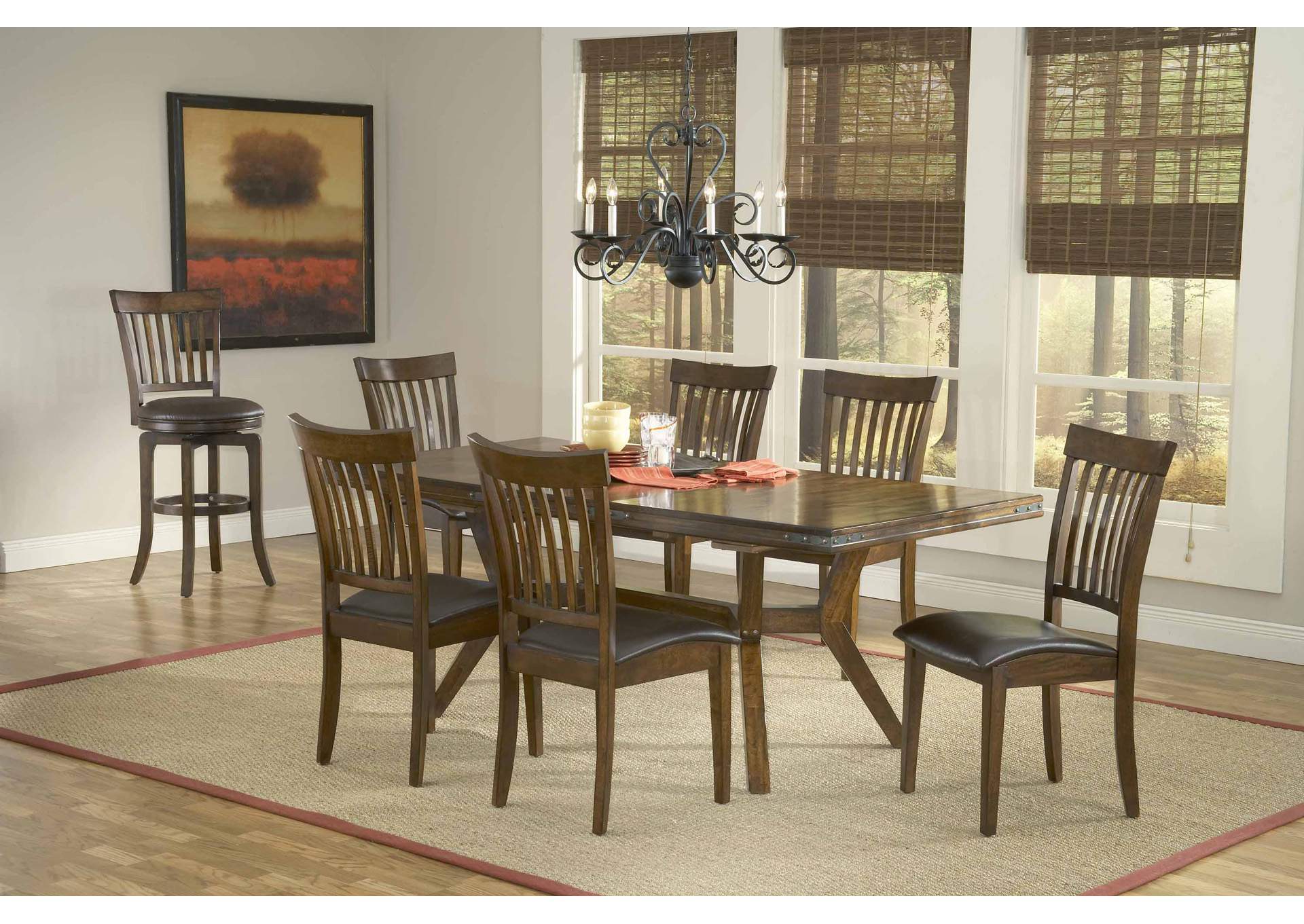 Arbor Hill Chestnut 7-Piece Dining Set,Hillsdale