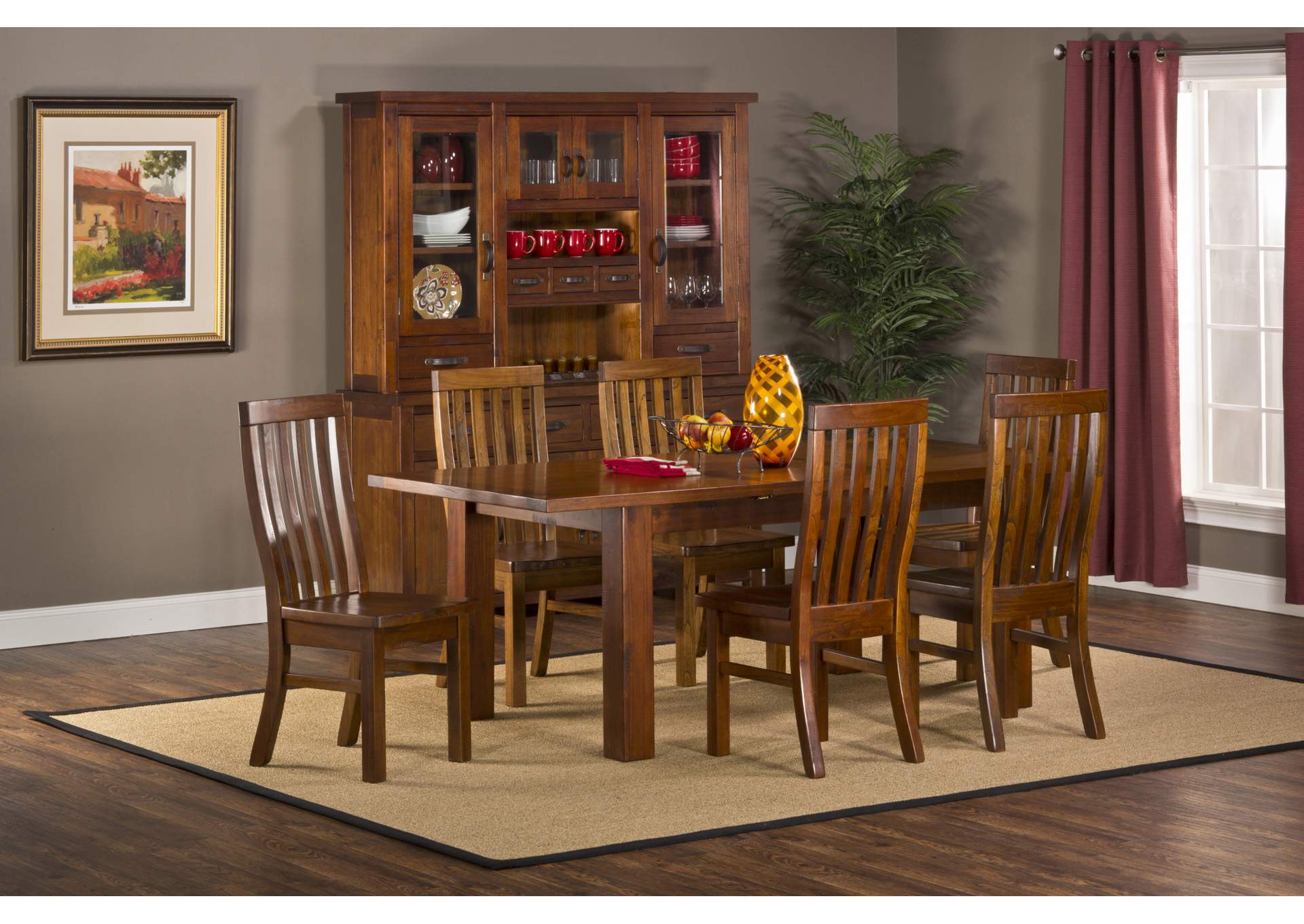Outback Chestnut 7 Piece Dining Set w/Leaf,Hillsdale