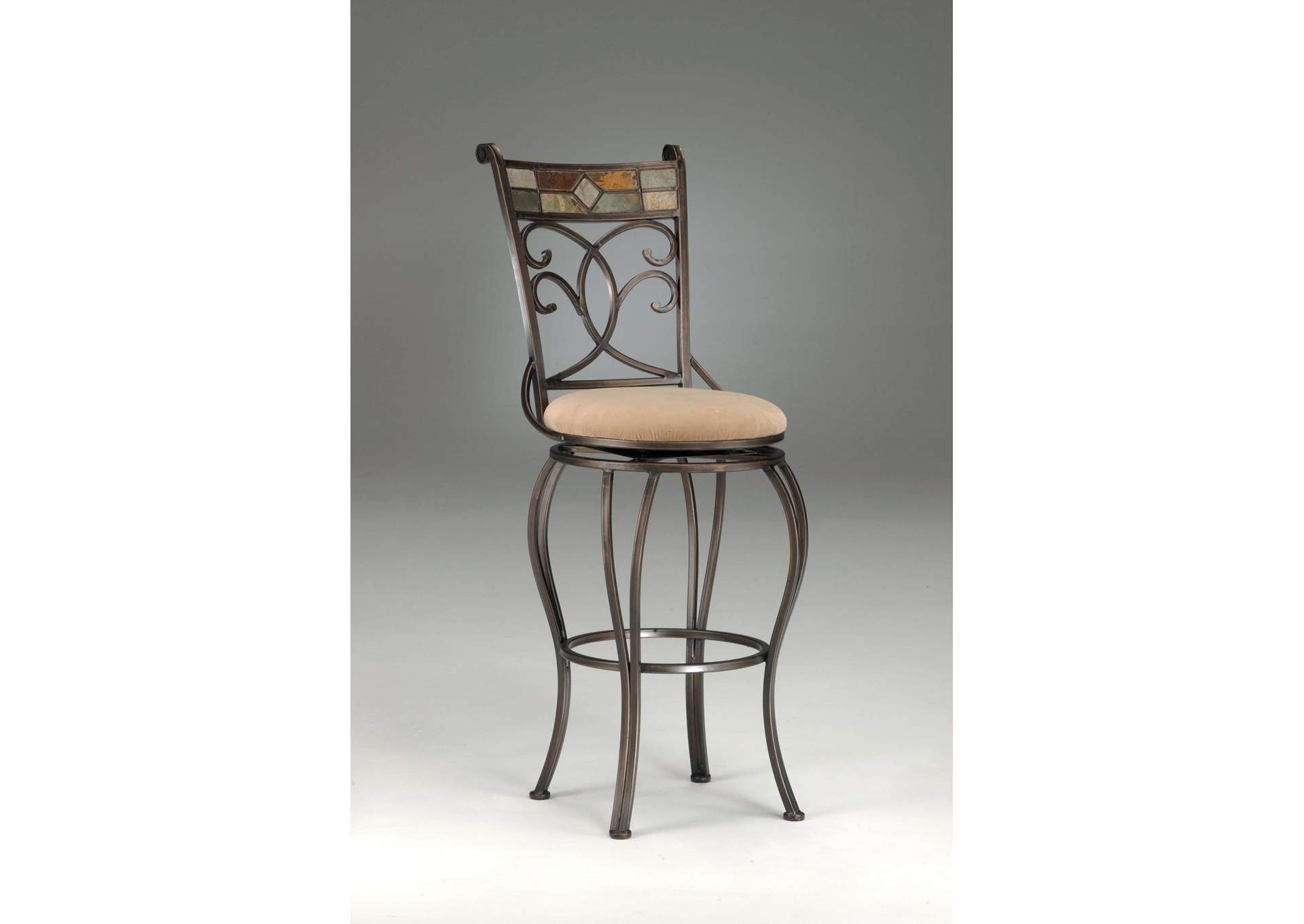 Pompeii Swivel Counter Stool - KD Back Only,Hillsdale