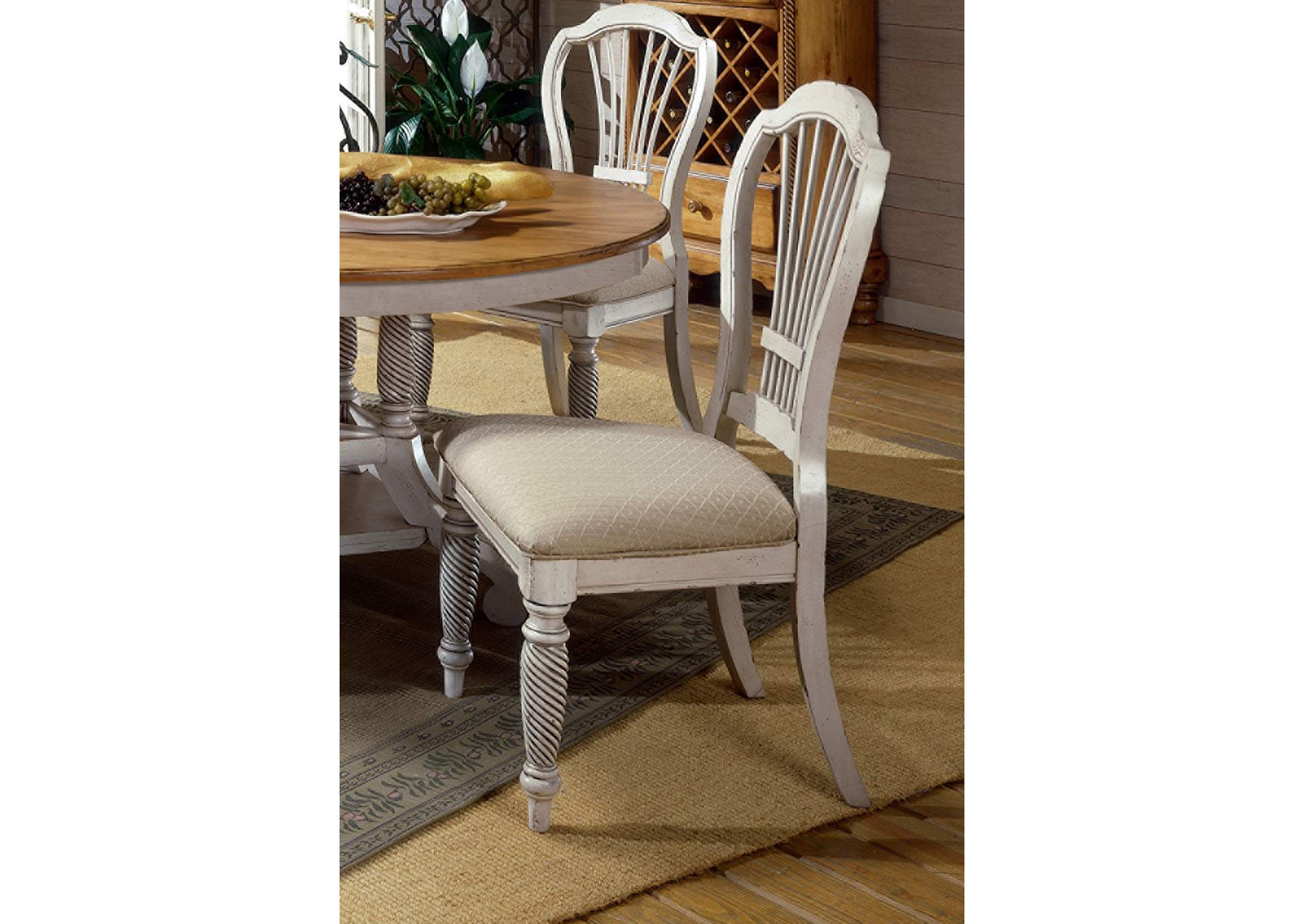 Wilshire Antique White Side Chair (Set of 2),Hillsdale