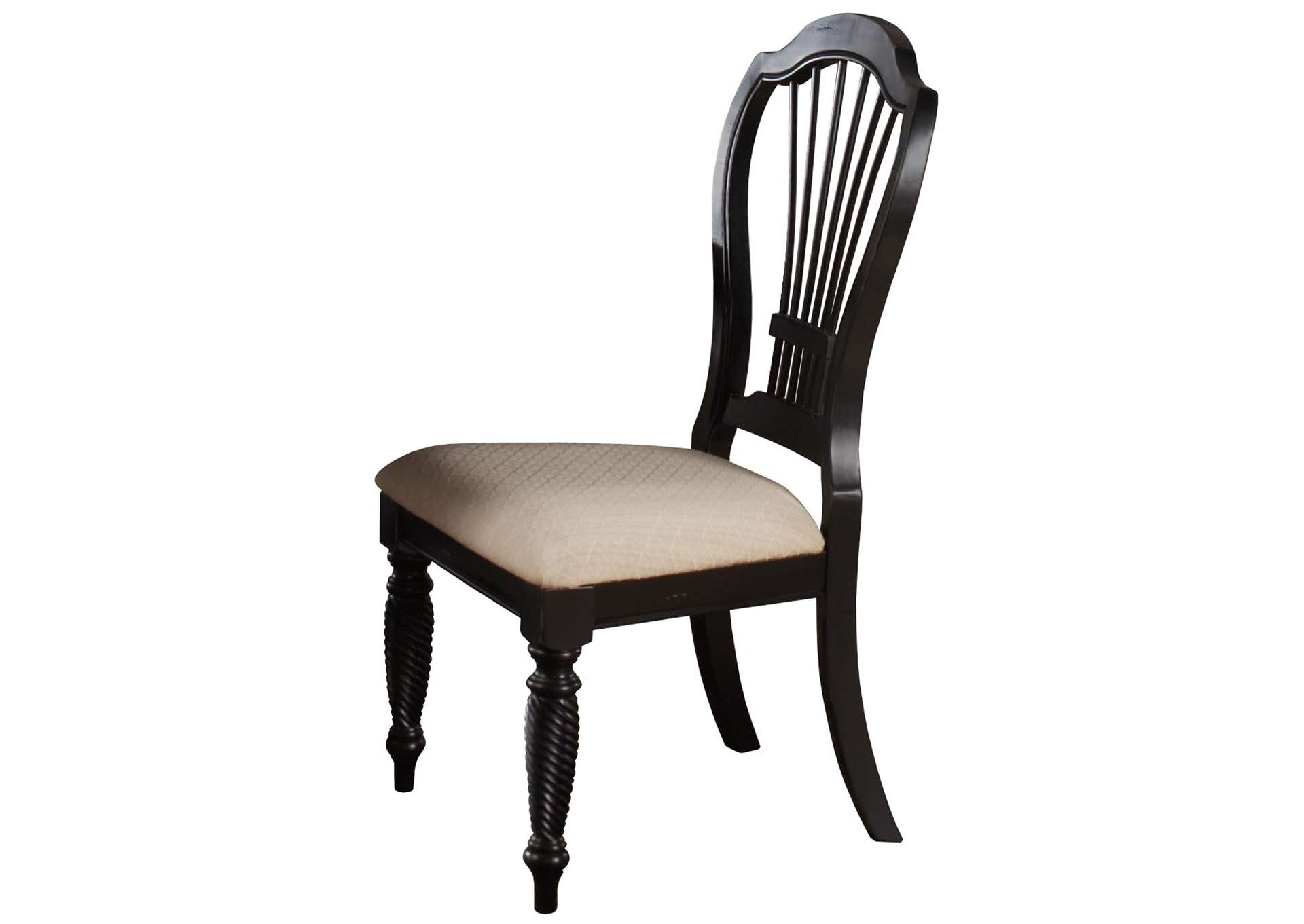 Wilshire Rubbed Black Side Chair,Hillsdale
