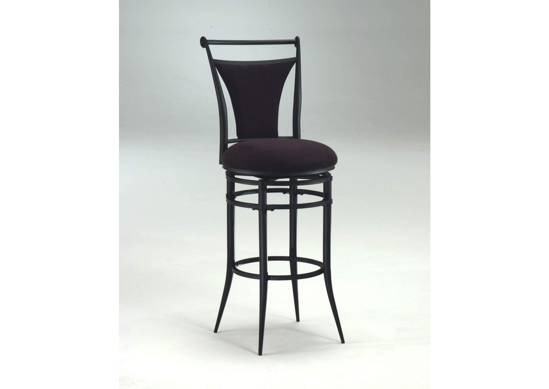 Cierra Swivel Counter Stool - Black Fabric,Hillsdale