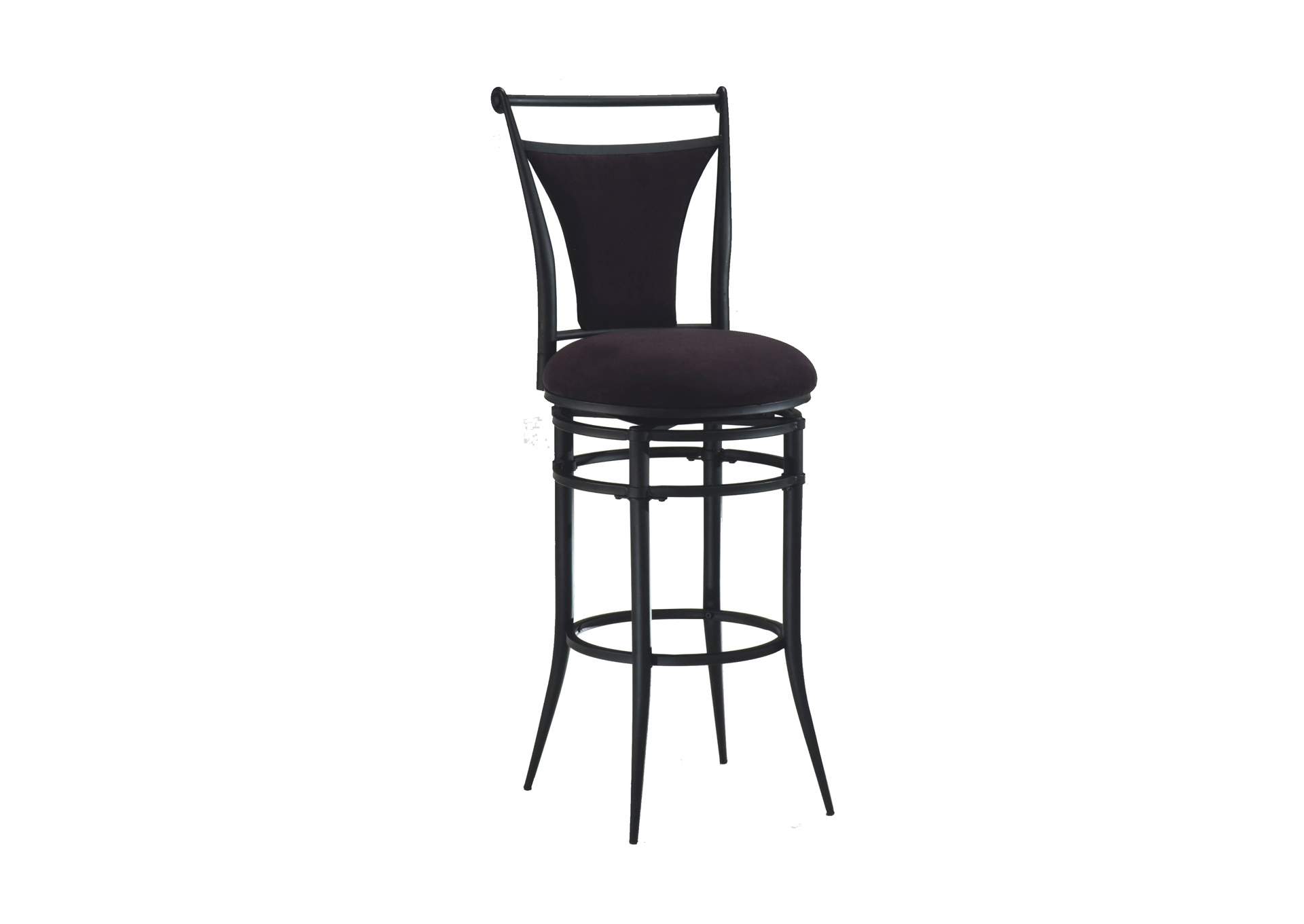 Cierra Swivel Bar Stool - Black Fabric,Hillsdale