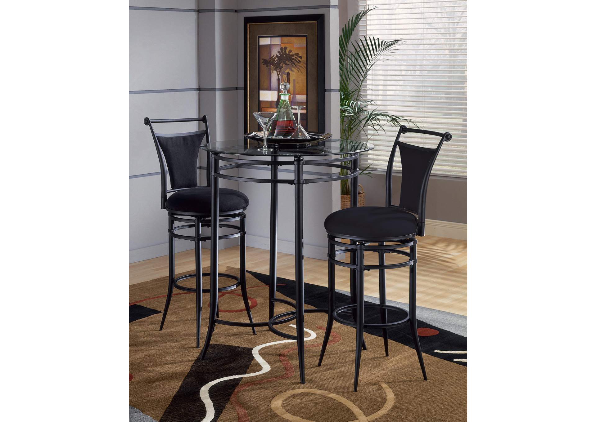 Cierra Black 3-Piece Bistro Set,Hillsdale