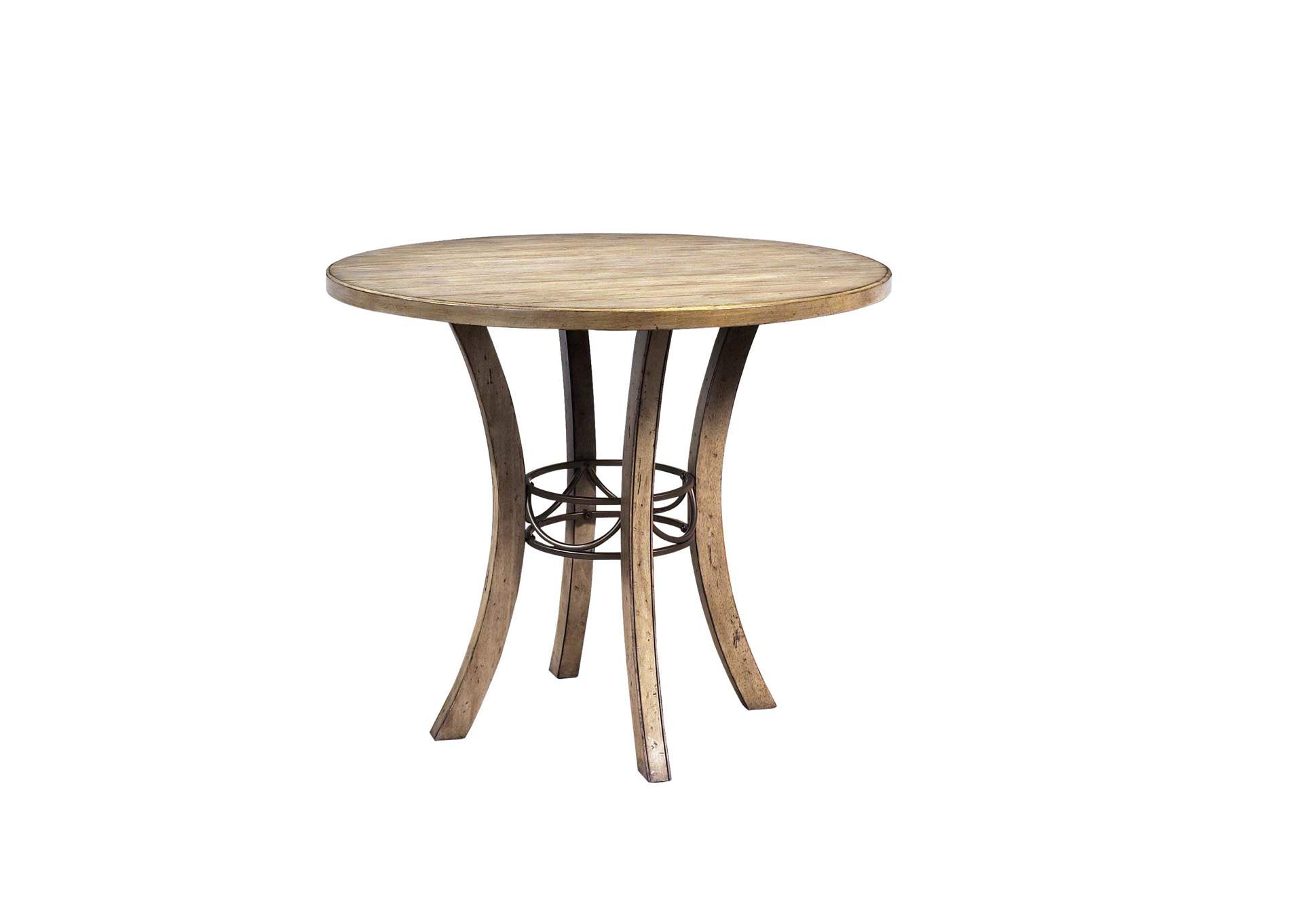 Charleston Brown Round Wood Counter Height Table,Hillsdale
