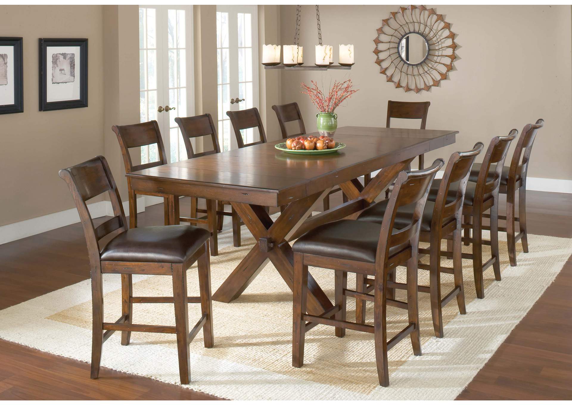 Park Avenue Dark Cherry 11-Piece Counter Height Dining Set,Hillsdale