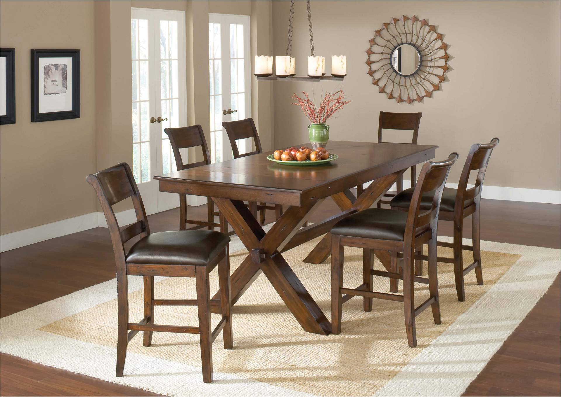 Park Avenue Dark Cherry 7-Piece Counter Height Dining Set,Hillsdale