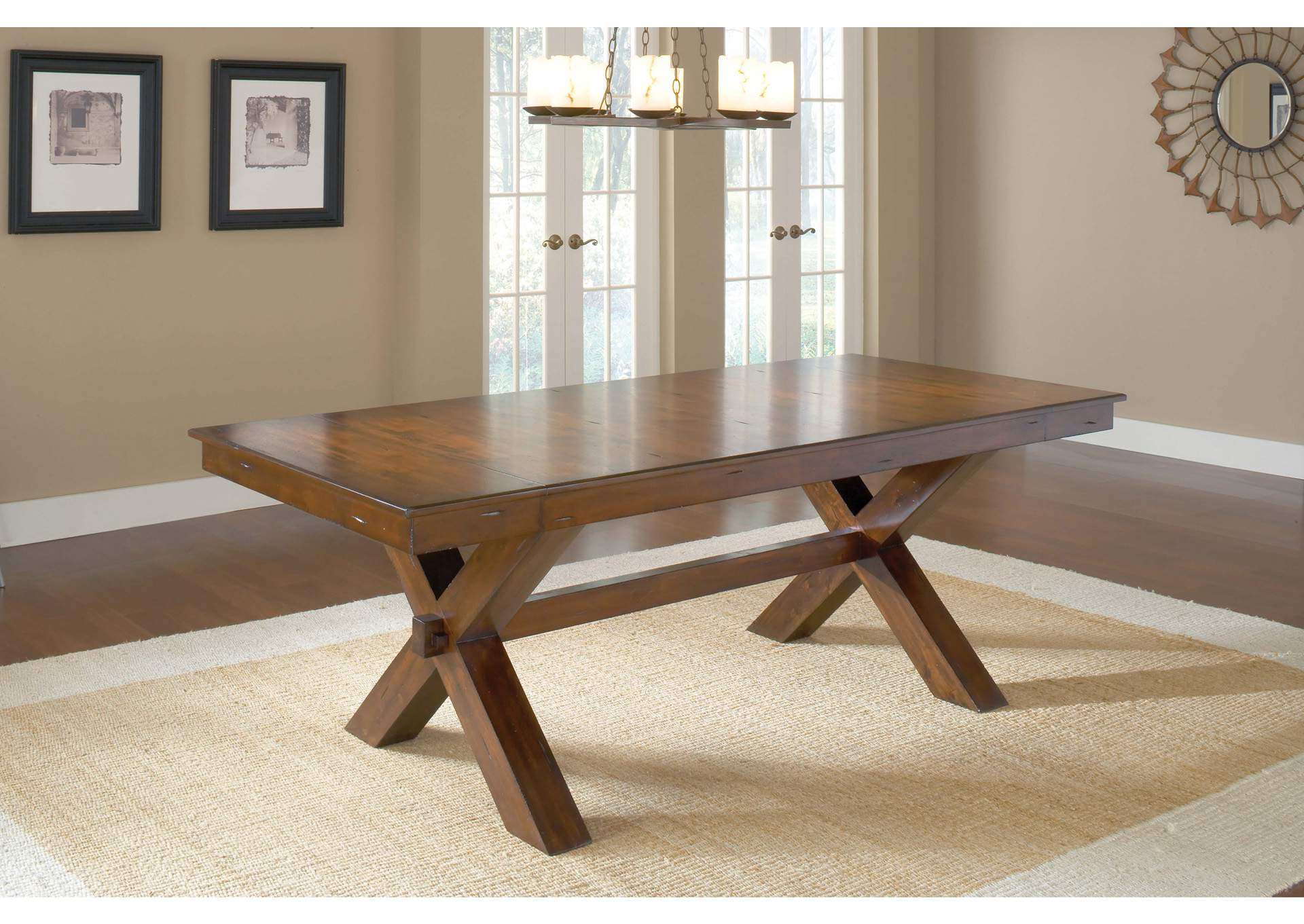 Park Avenue Brown Cherry Trestle Table,Hillsdale