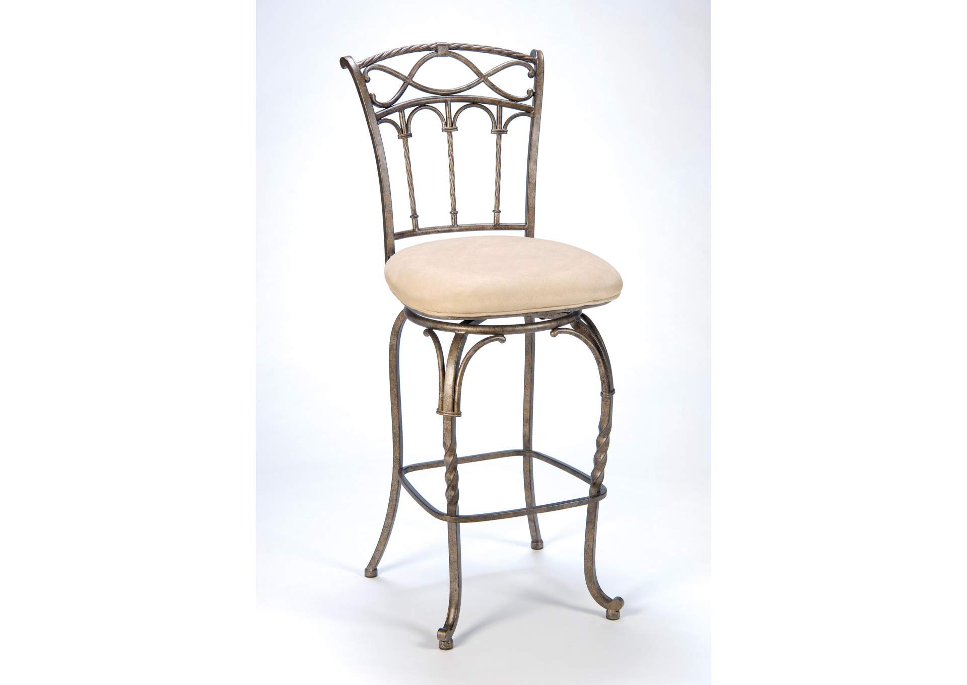 Kendall Counter Stool w/Memory Swivel - Fawn Faux Suede,Hillsdale