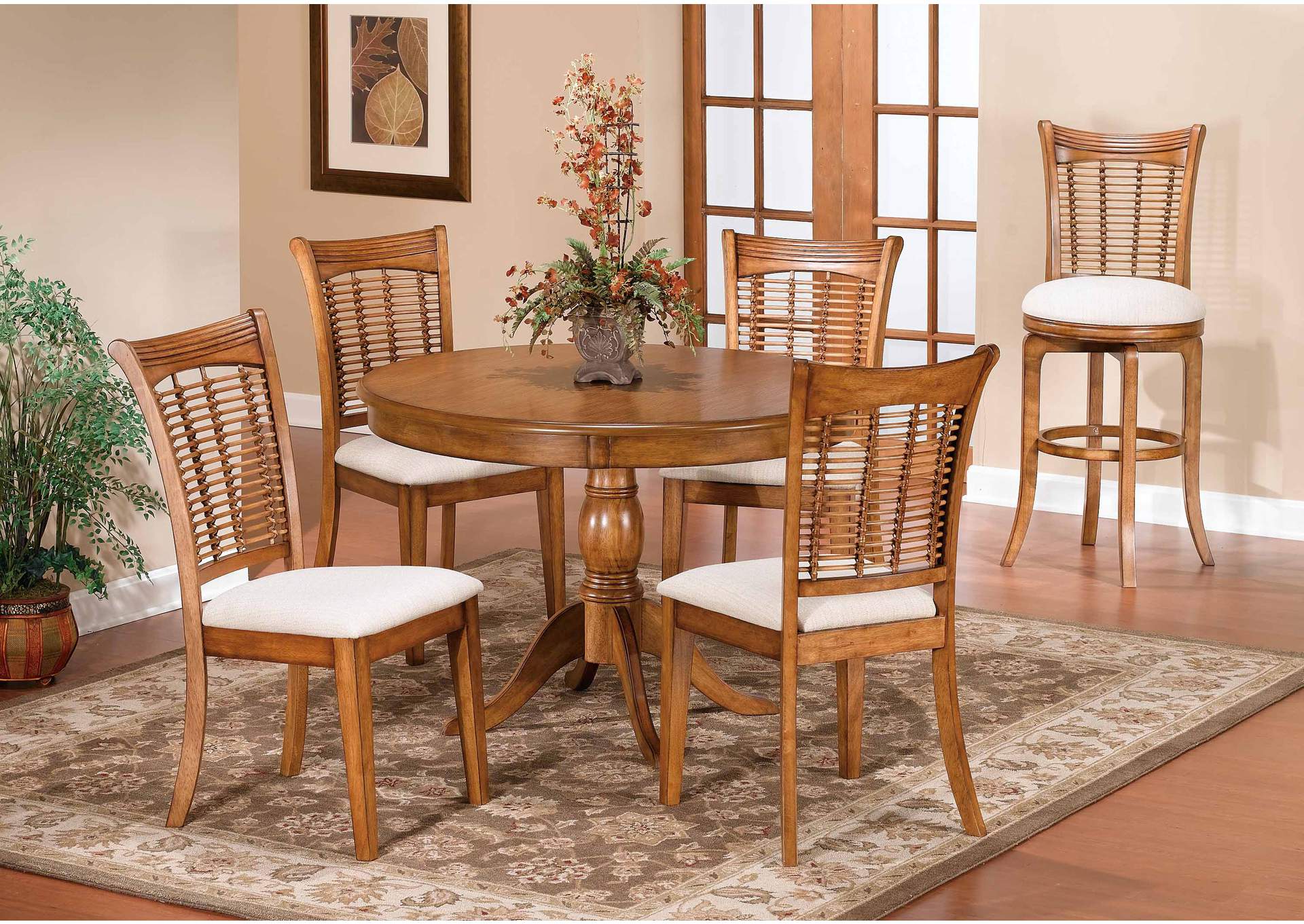 Bayberry Oak 5-Piece Round Dining Set,Hillsdale
