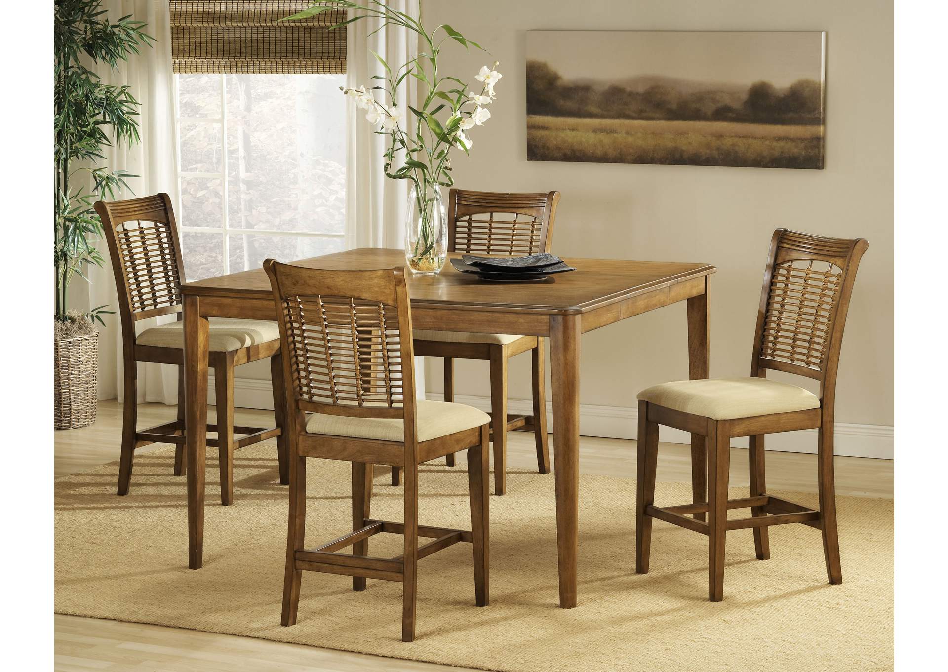 Bayberry Oak 5-Piece Counter Height Dining,Hillsdale
