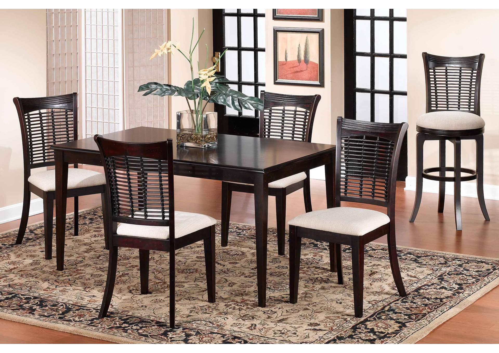 Bayberry Dark Cherry 5-Piece Rectangle Dining Set,Hillsdale