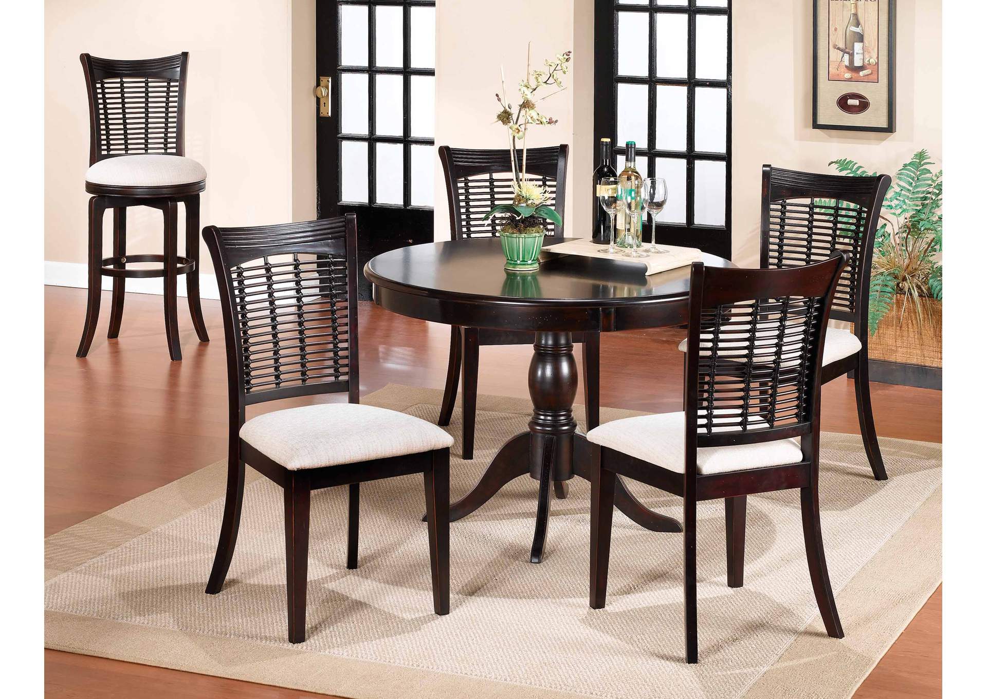 Bayberry Dark Cherry 5-Piece Round Dining Set,Hillsdale