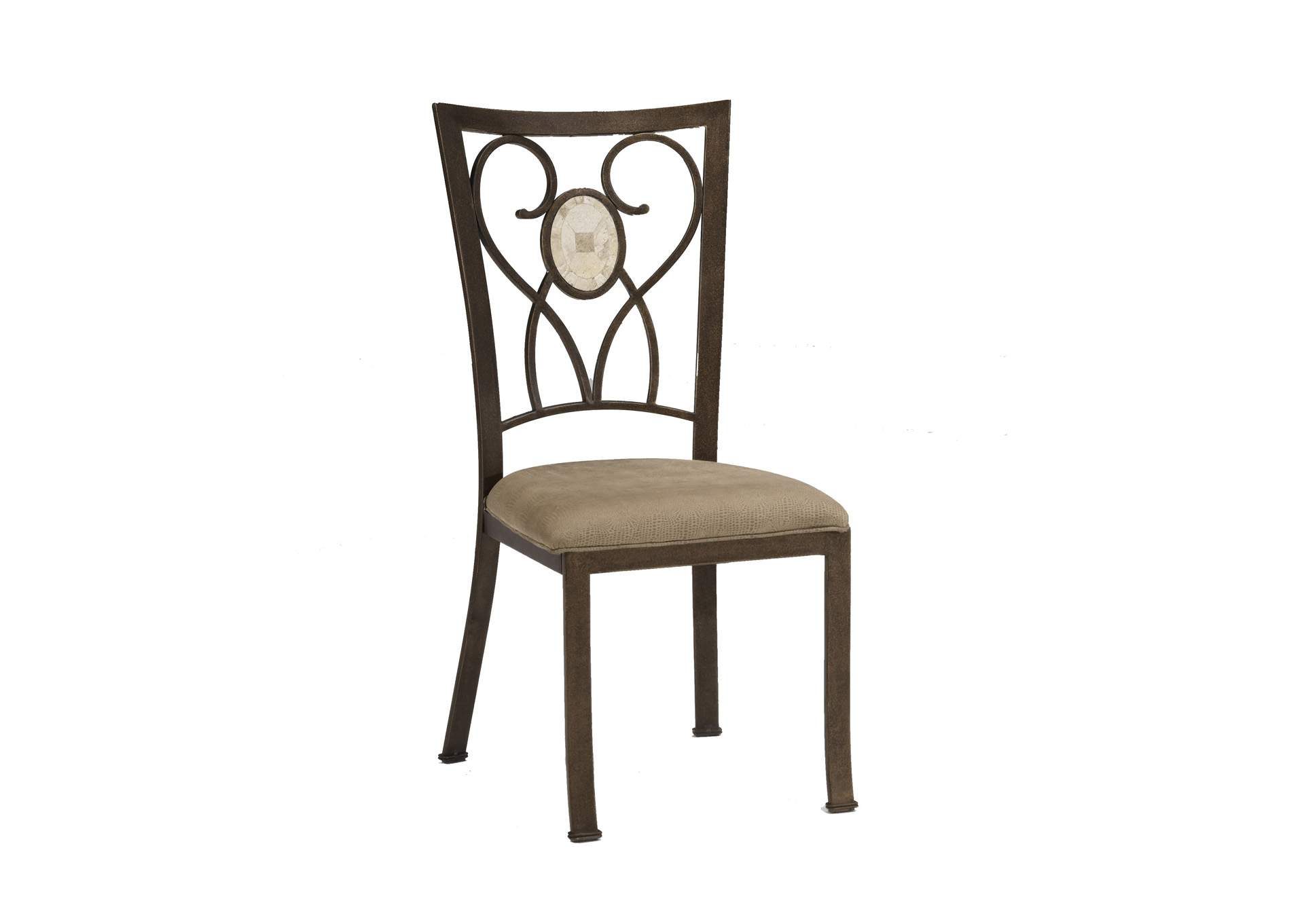 Brookside Brown/Beige Oval Fossil Back Dining Chair (Set of 2),Hillsdale