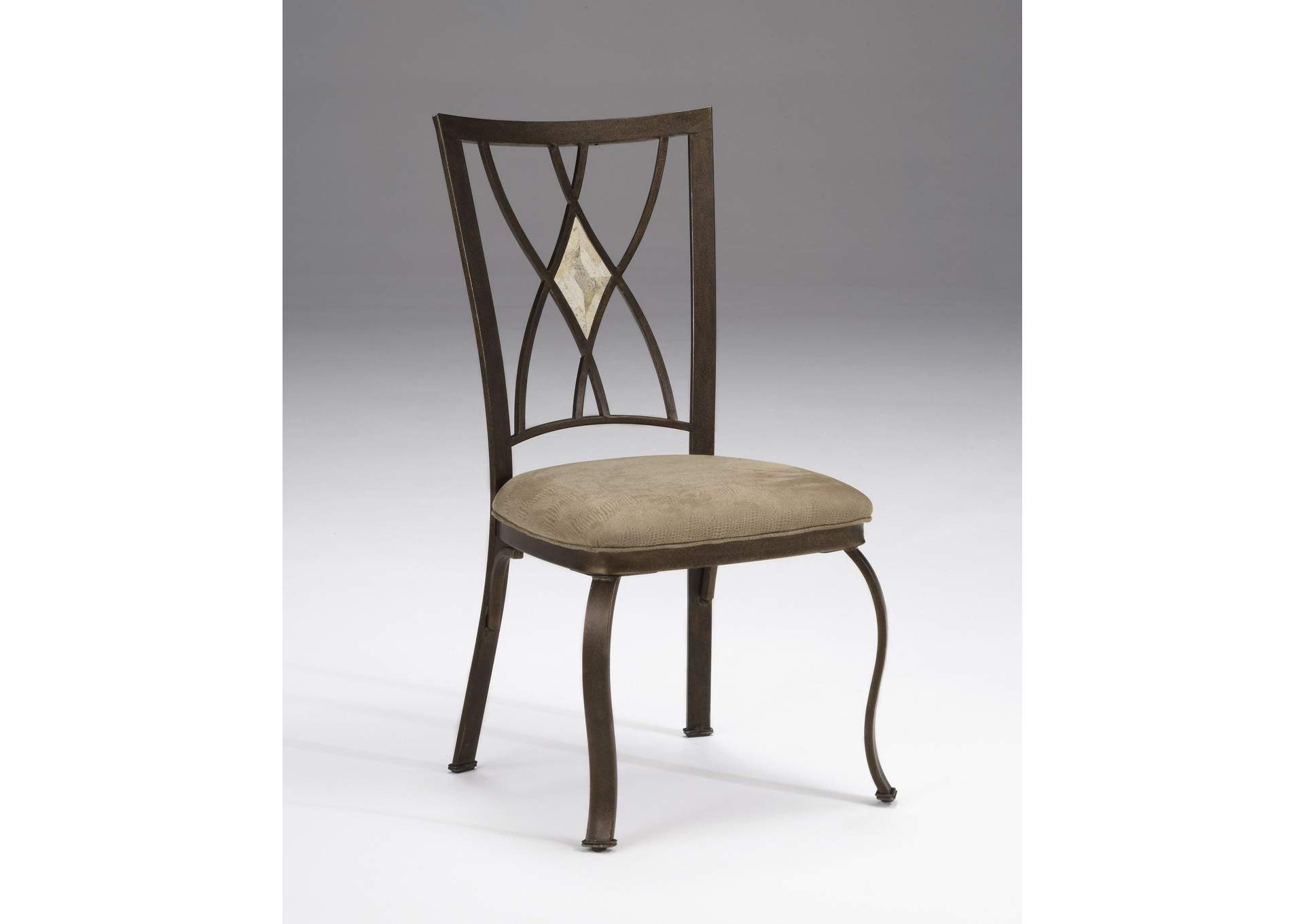 Brookside Brown/Beige Diamond Fossil Back Dining Chair (Set of 2),Hillsdale