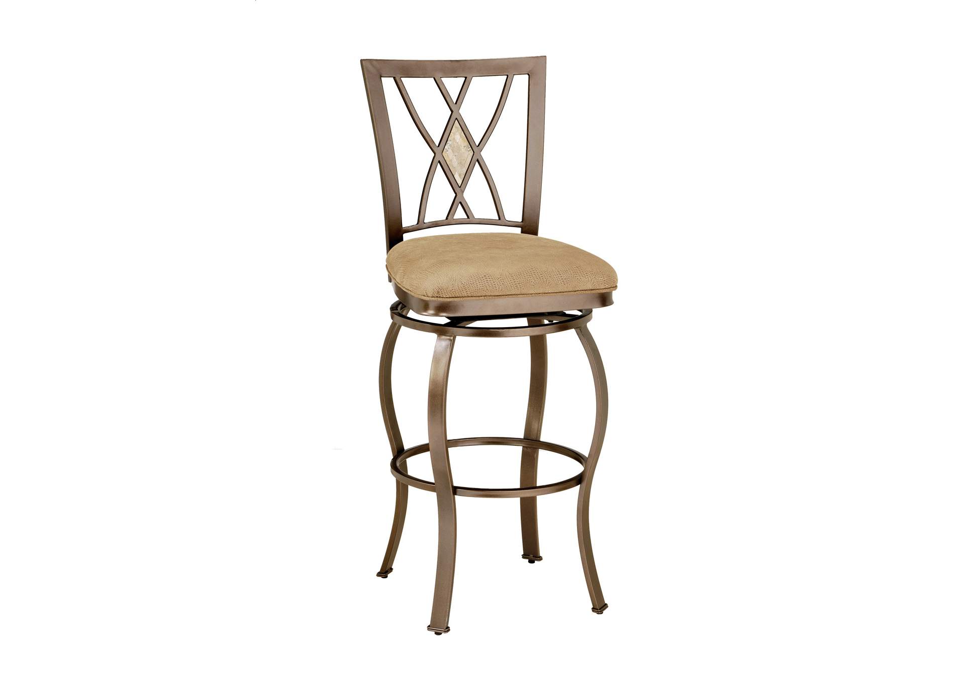 Brookside Diamond Fossil Back Swivel Counter Stool,Hillsdale
