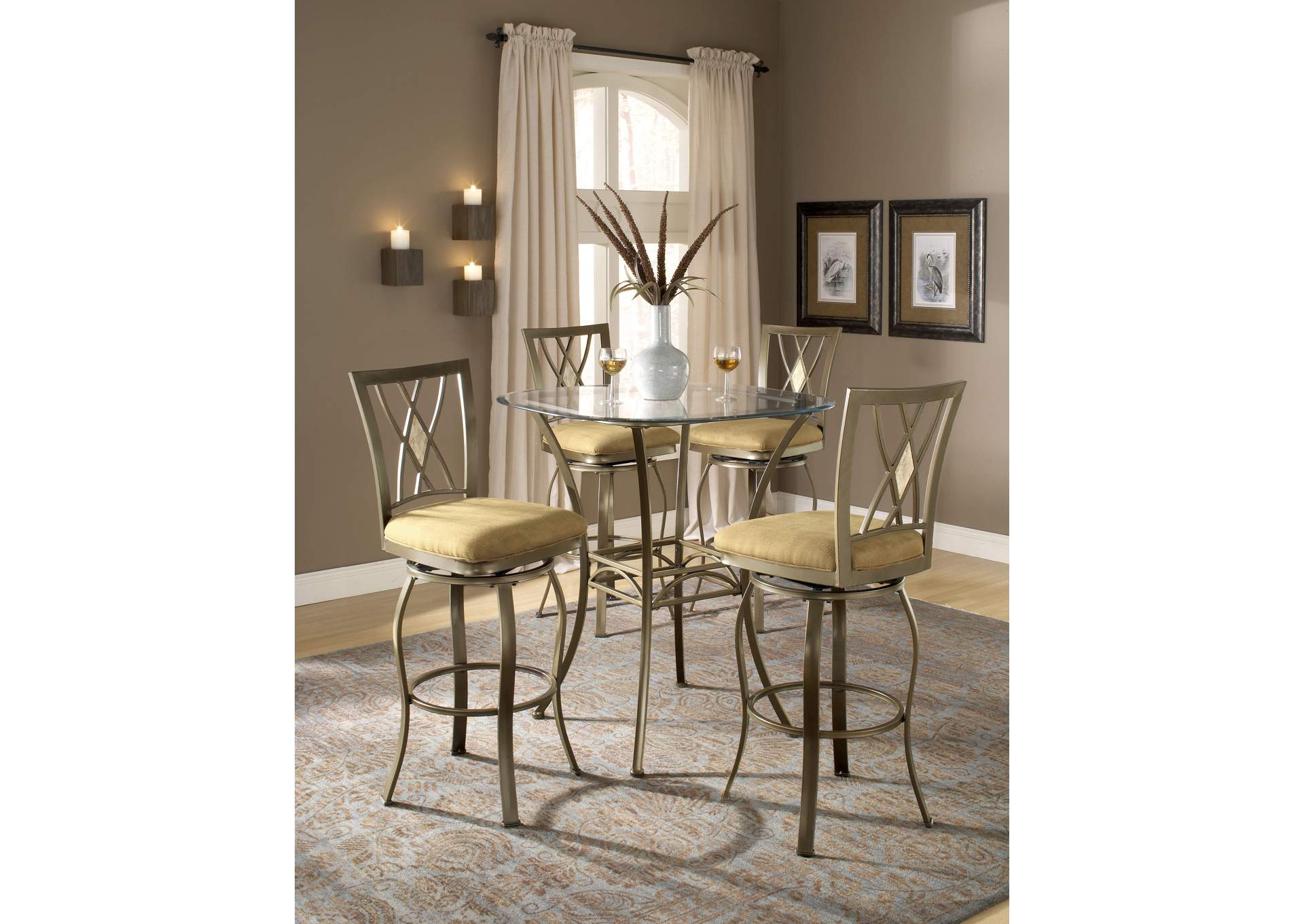 Brookside Brown 5-Piece Bistro Set,Hillsdale