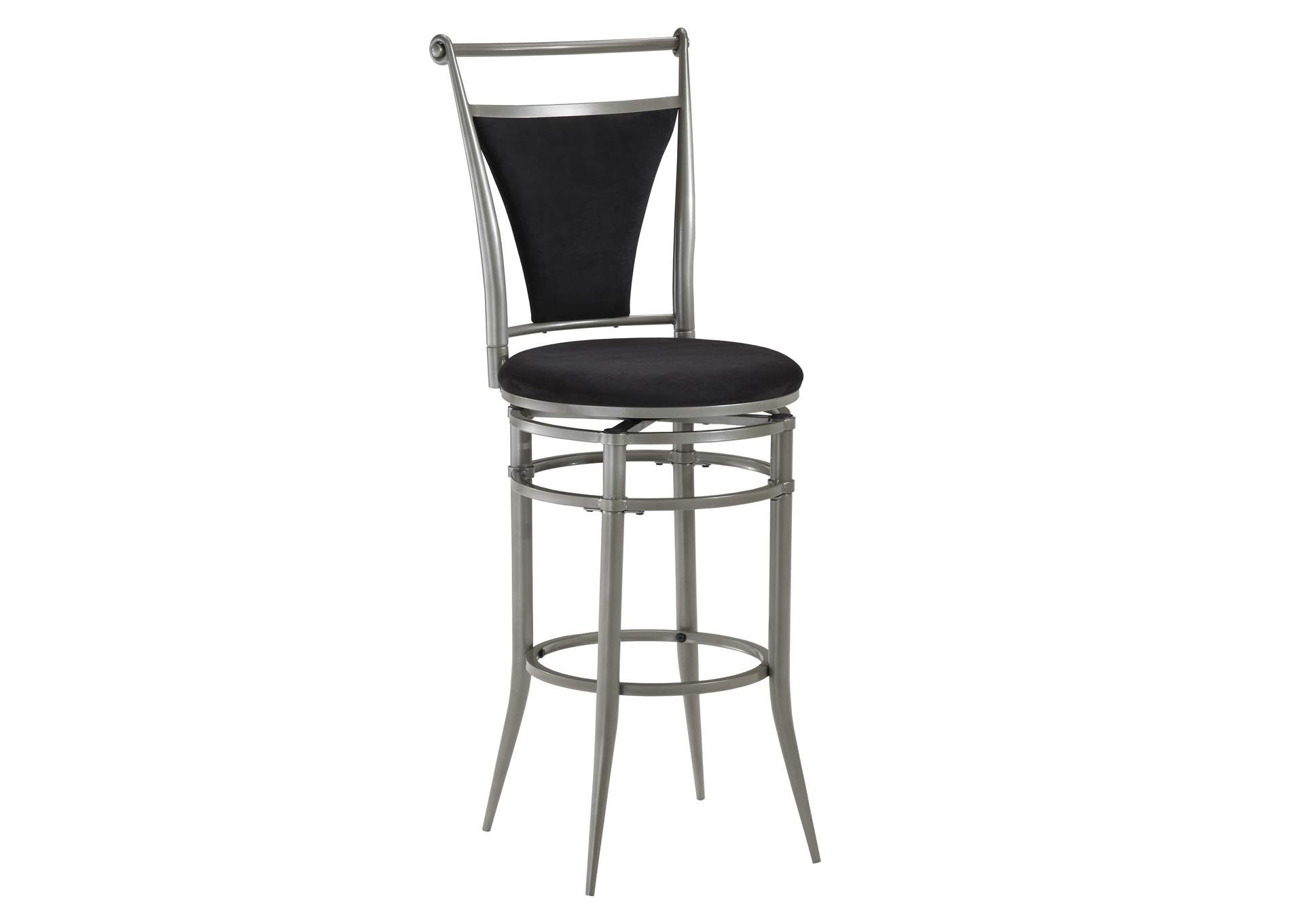 Cierra Swivel Bar Stool - Black Fabric,Hillsdale