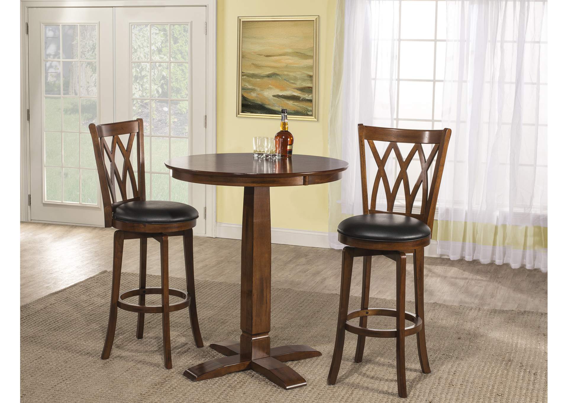 Mansfield Brown Cherry 3-Piece Pub Set,Hillsdale