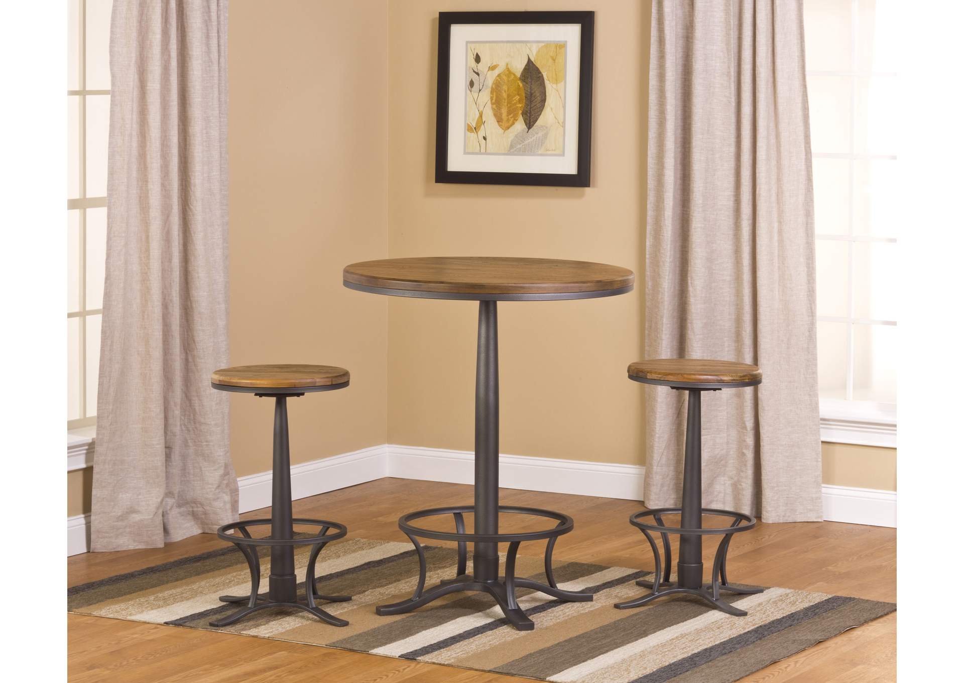 Westview Light Oak Bar Height Bistro w/Rivage Stools,Hillsdale