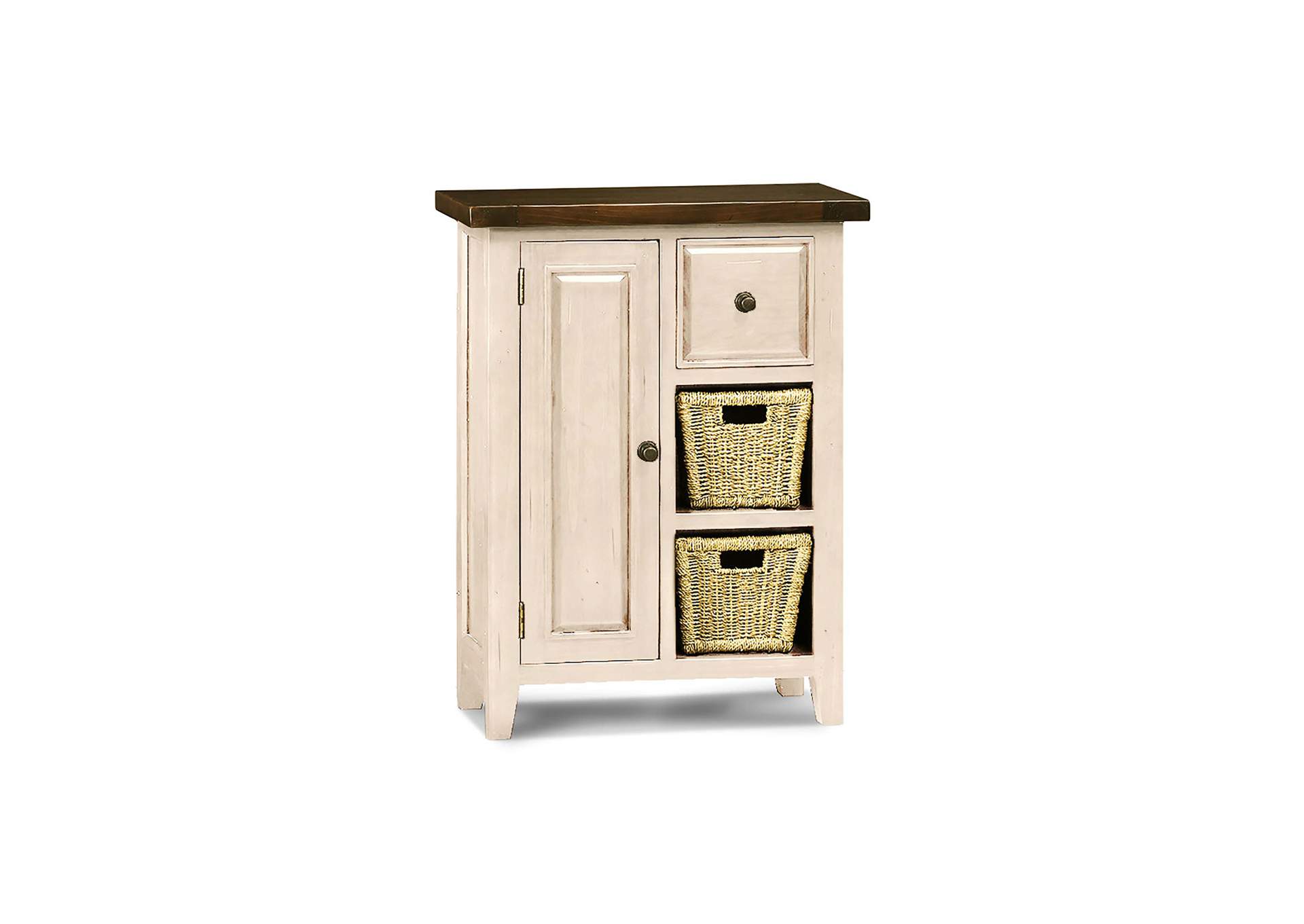 Tuscan Retreat Country White  Coffee Cabinet with 2 Shelves,Hillsdale