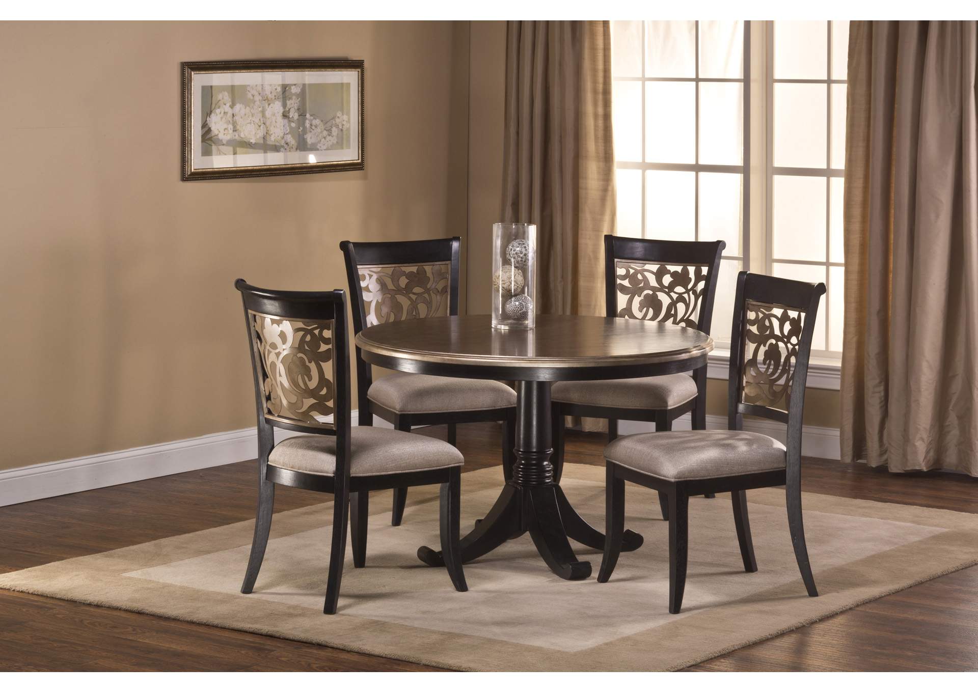 Bennington Black/Putty 5-Piece Dining Set,Hillsdale