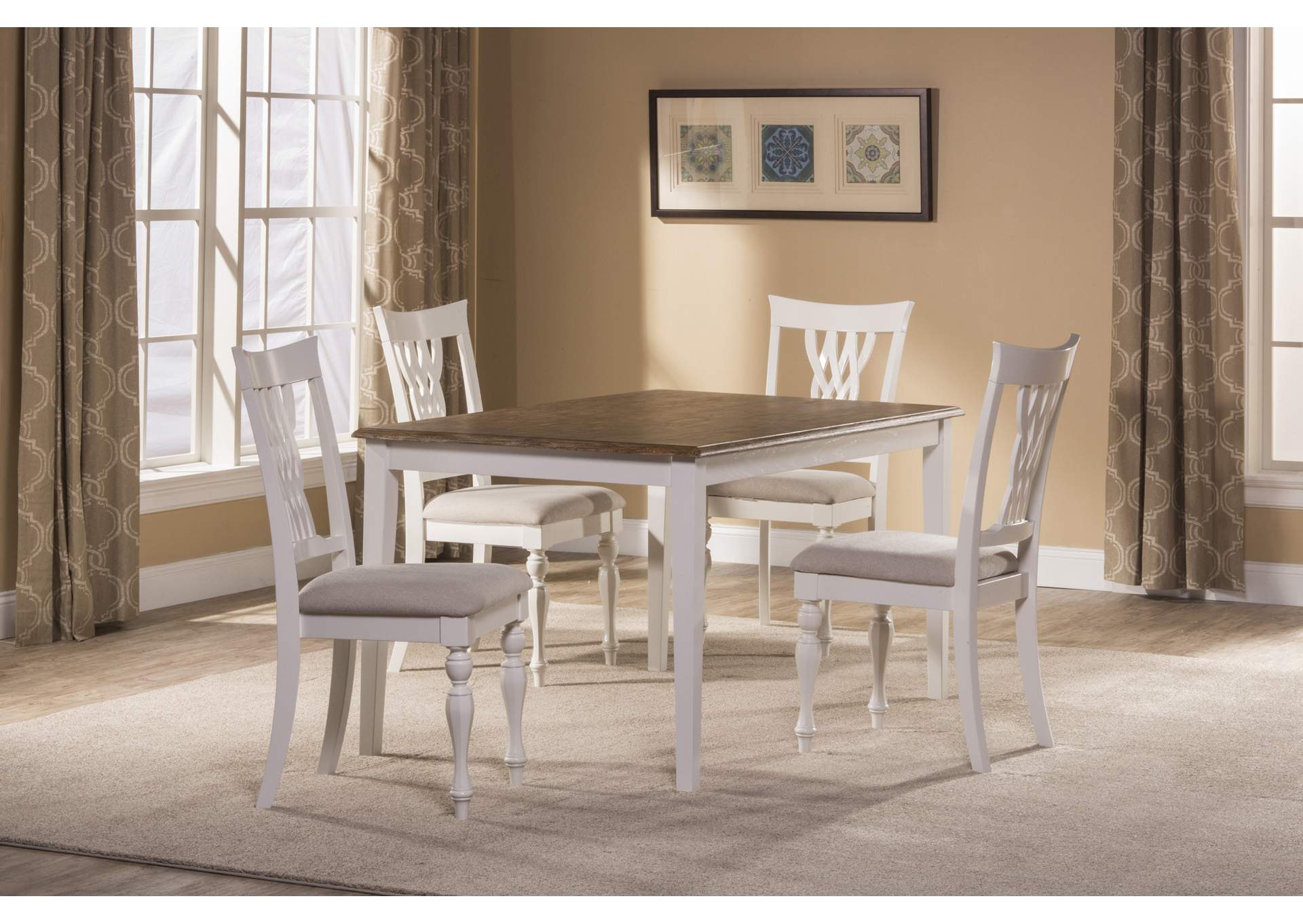 Bayberry/Embassy White 5-Piece Rectangle Dining Set,Hillsdale