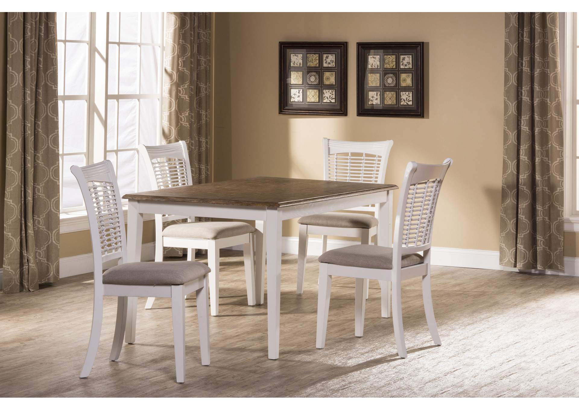 Bayberry/Embassy White 5-Piece Rectangle Dining Set,Hillsdale