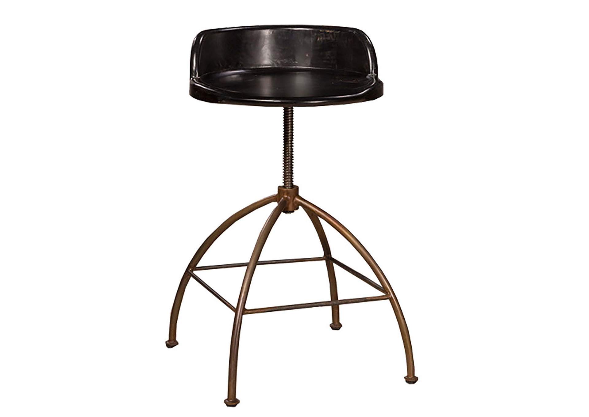Bridgewater Adjustable Stool - Rubbed Black Wood Set,Hillsdale