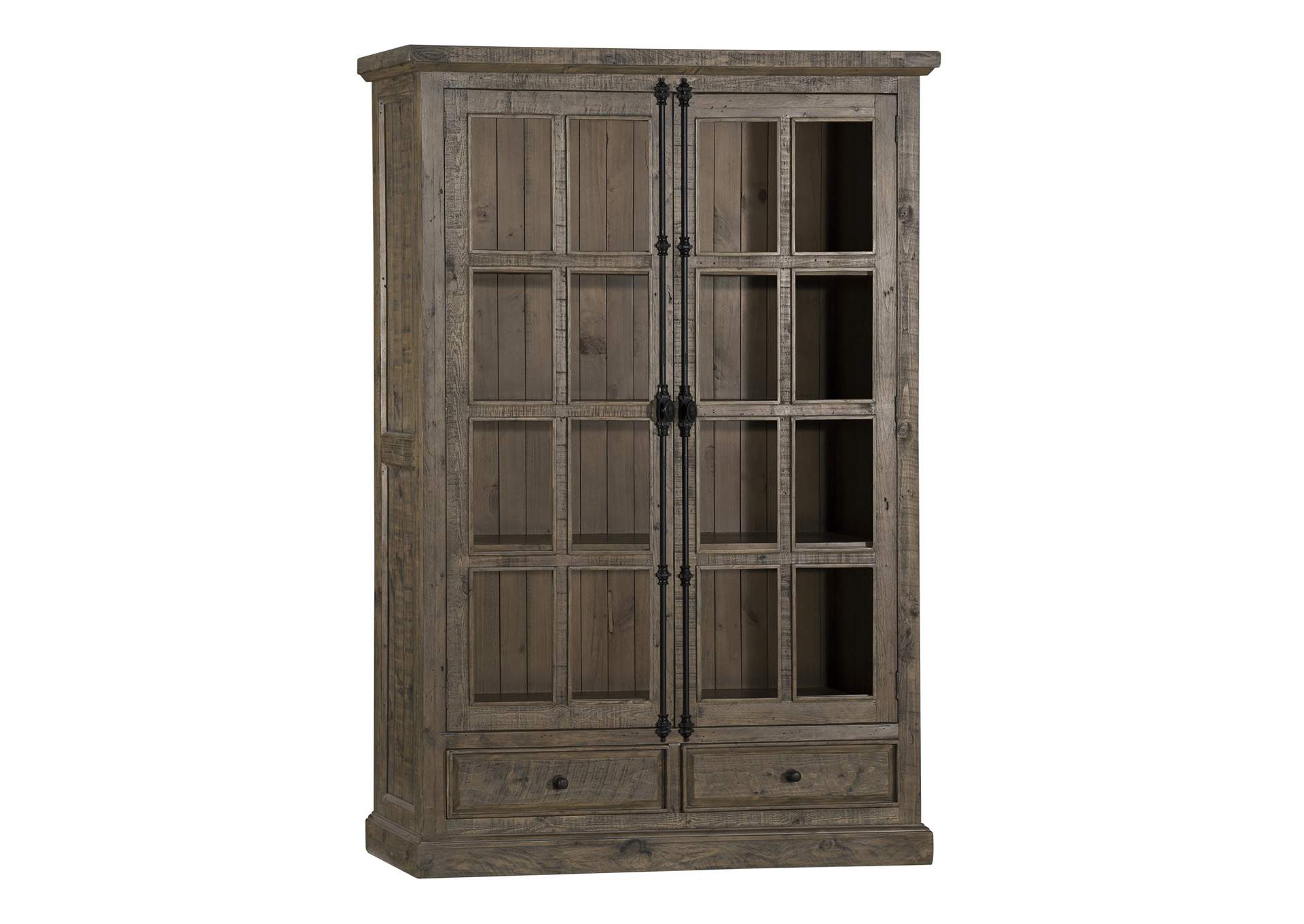 Tuscan Retreat Double Door Cabinet - Aged Gray Finish,Hillsdale