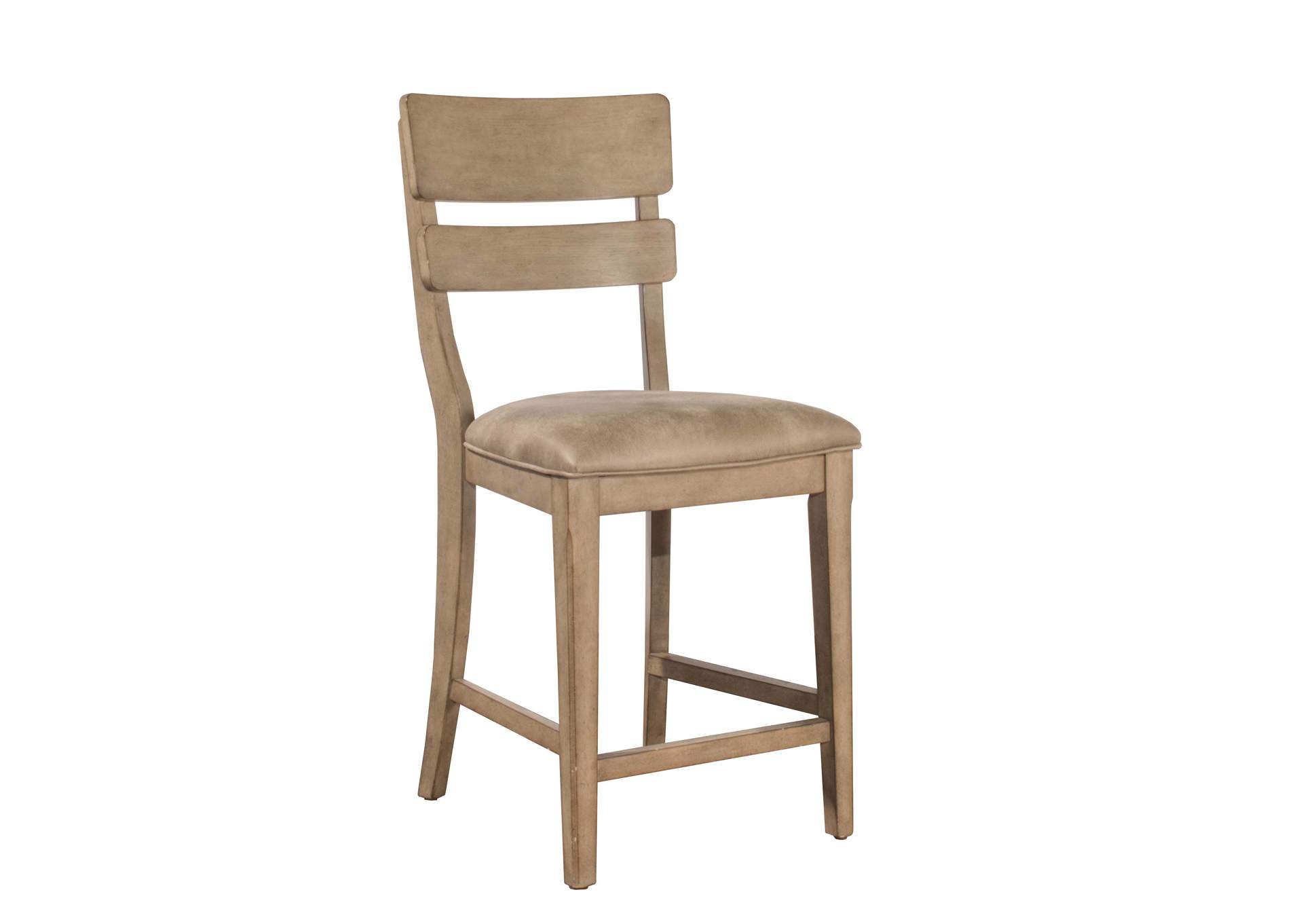 Leclair Vintage Gray Non-Swivel Counter Stool (Set of 2),Hillsdale