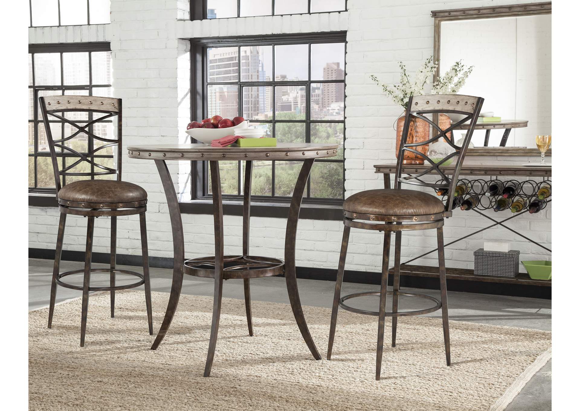 Emmons Gray 3-Piece Bar Height Bistro Dining Set,Hillsdale
