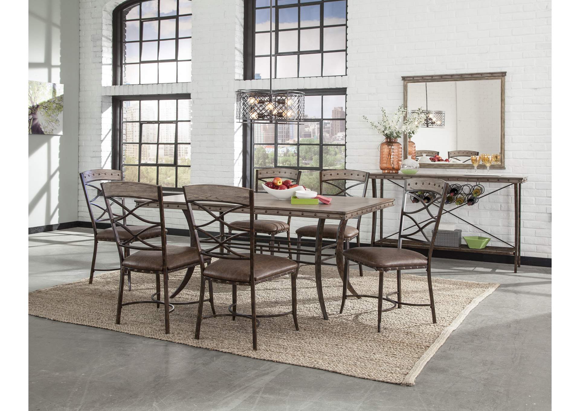 Emmons Washed Gray 7-Piece Rectangle Dining Set,Hillsdale