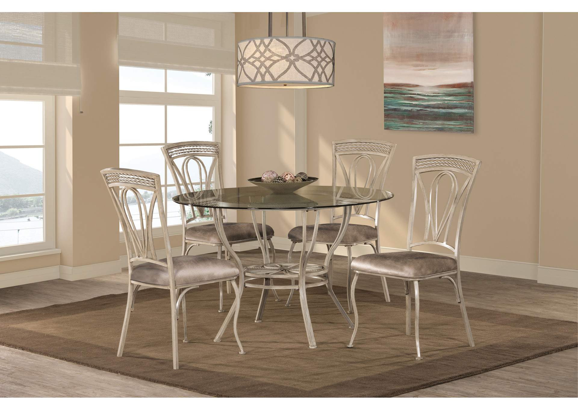 Napier Aged Ivory 5-Piece Round Dining Table Set,Hillsdale