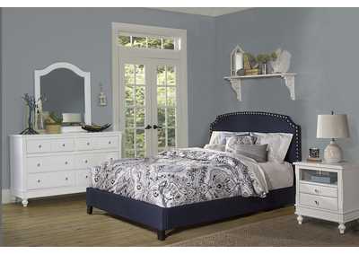 Image for Lani Queen Bed w/Rails - Navy Linen