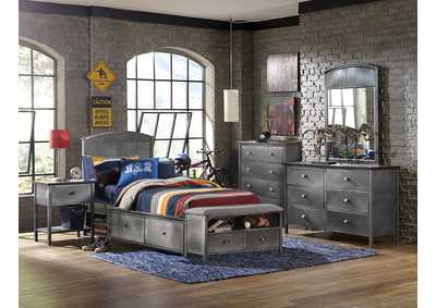 Image for Urban Quarters 5Pc Full Panel Storage Bed Set w/Footboard Bench
