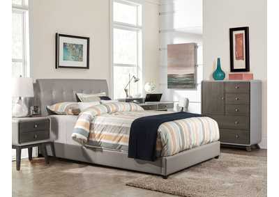 Image for LussoGray Faux Leather King Bed