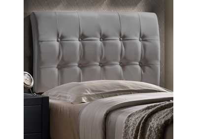 Image for Lusso Gray Faux Leather Twin Headboard with Frame