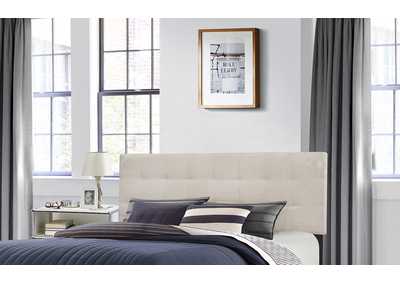 Image for Delaney Fog Fabric King Headboard with Frame