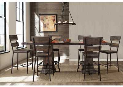 Image for Jennings Distressed Walnut 7-Piece Rectangle Counter Height Dining Set