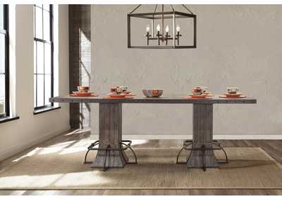 Image for Jennings Distressed Walnut Rectangle Counter Height Dining Table
