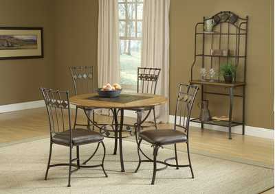 Image for Lakeview Copper 5-Piece Round Dining Set w/Slate Chairs