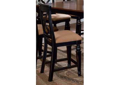 Image for Northern Heights Black/Honey Non-Swivel Counter Stool (Set of 2)