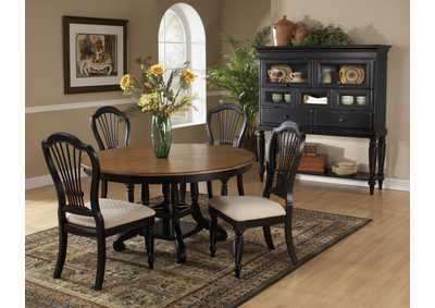 Image for Wilshire Rubbed Black 5-Piece Round Dining Set