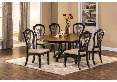Image for Wilshire Rubbed Black 7-Piece Round Dining Set