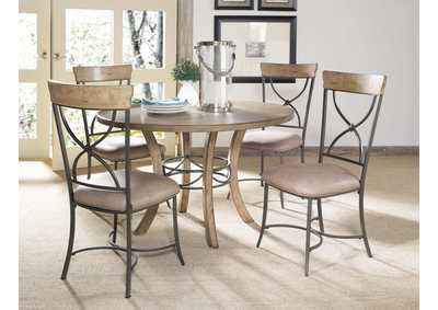 Image for Charleston Desert Tan 5-Piece Round Wood Base Dining Set w/X-Back Chair